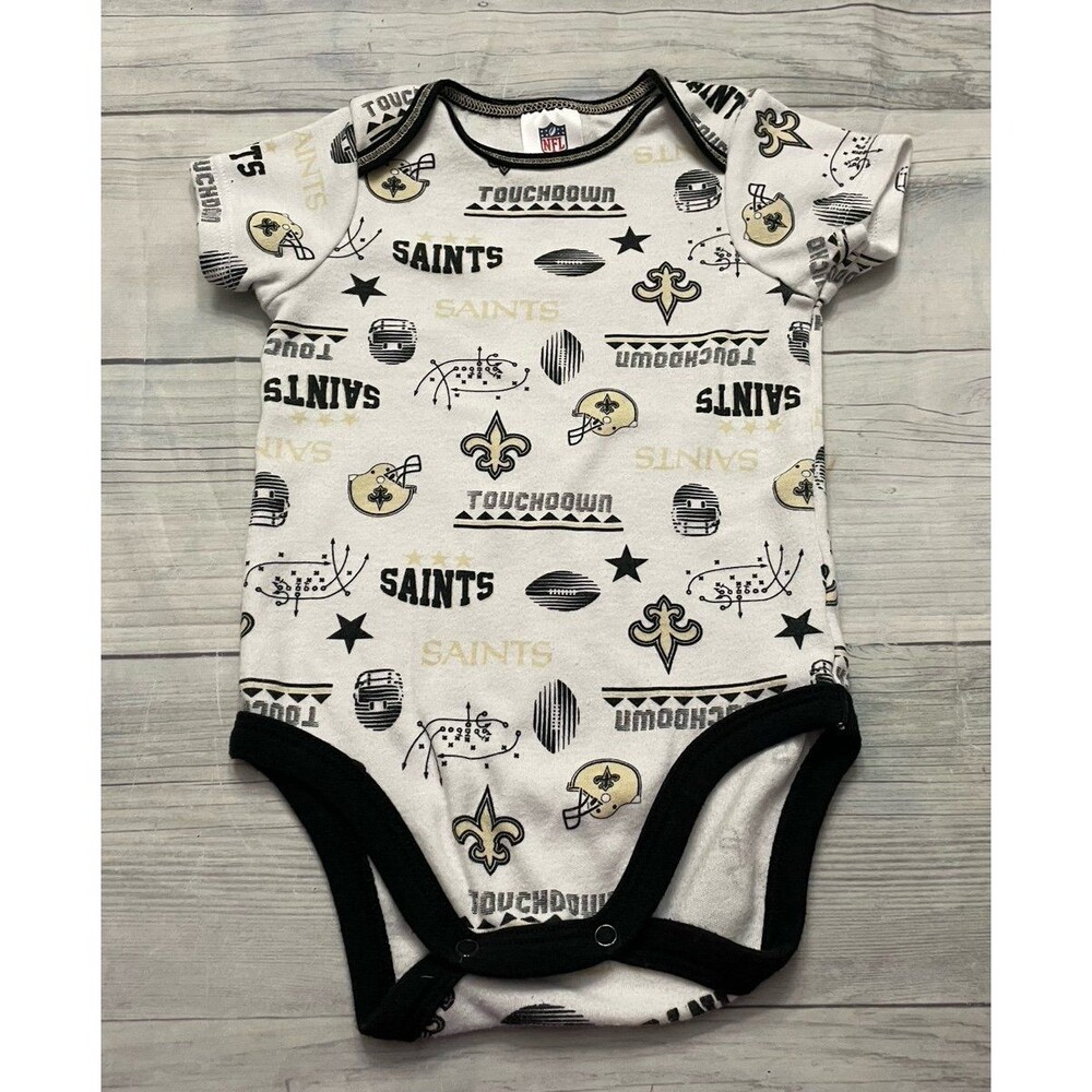 NFL New Orleans Saints Football Baby Onesie Bodysuit Outfit, Size 0-3 months